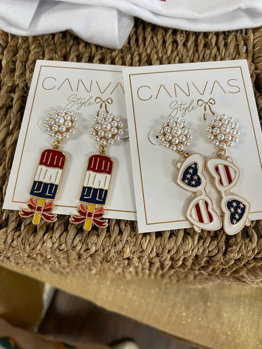 Canvas Patriotic Earrings