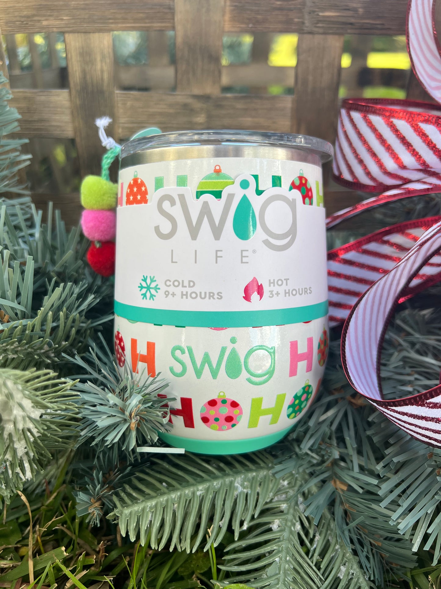 SWIG 12oz Christmas Stemless Wineglass