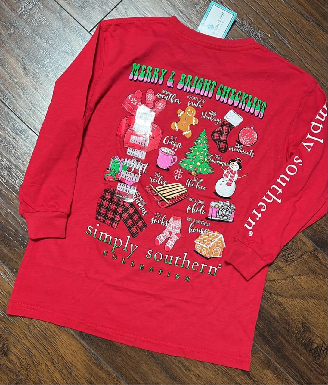 SS LS Tee - Merry & Bright Checklist-YS