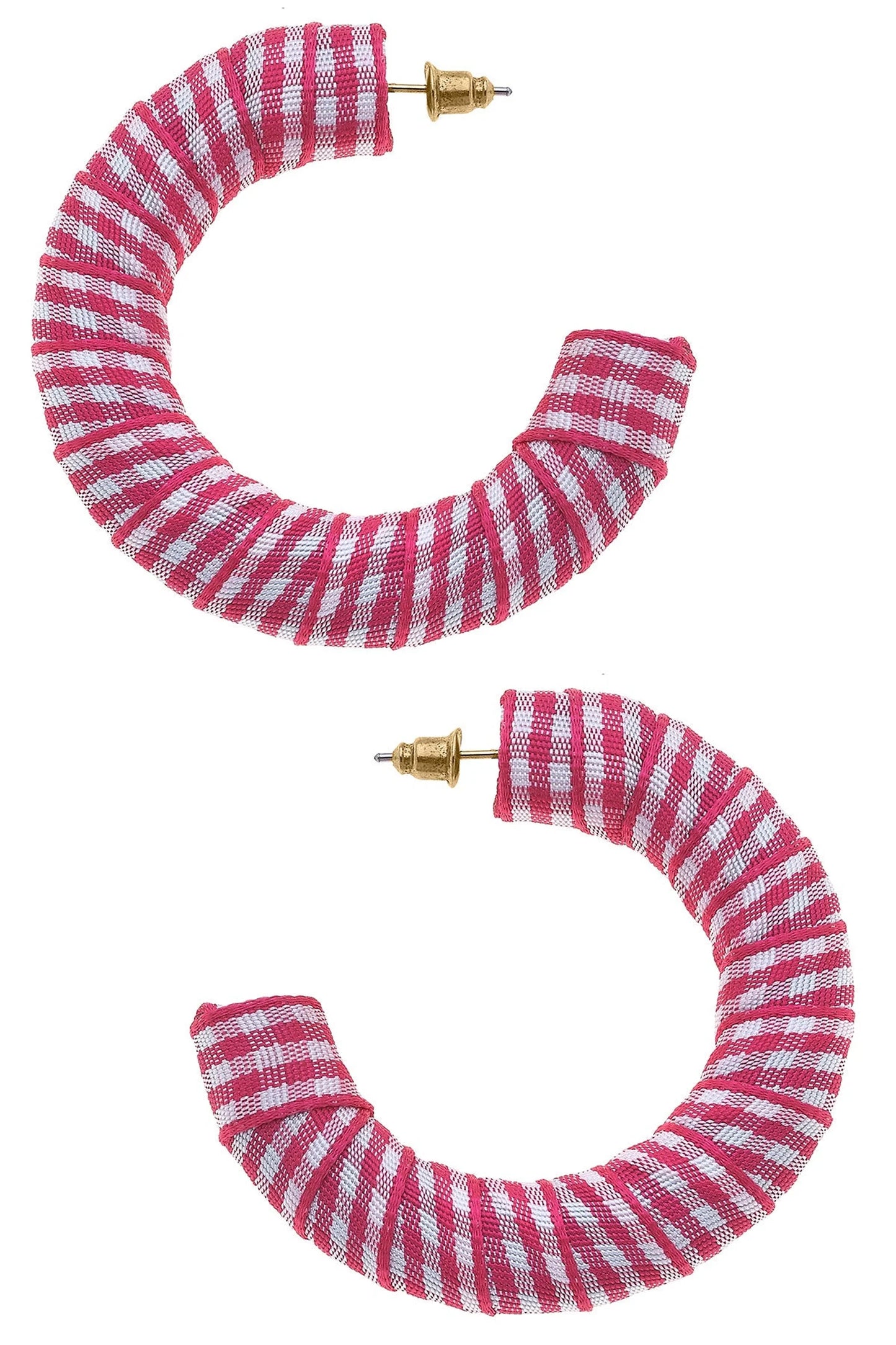 Canvas Reese Gingham Earrings - Hot Pink