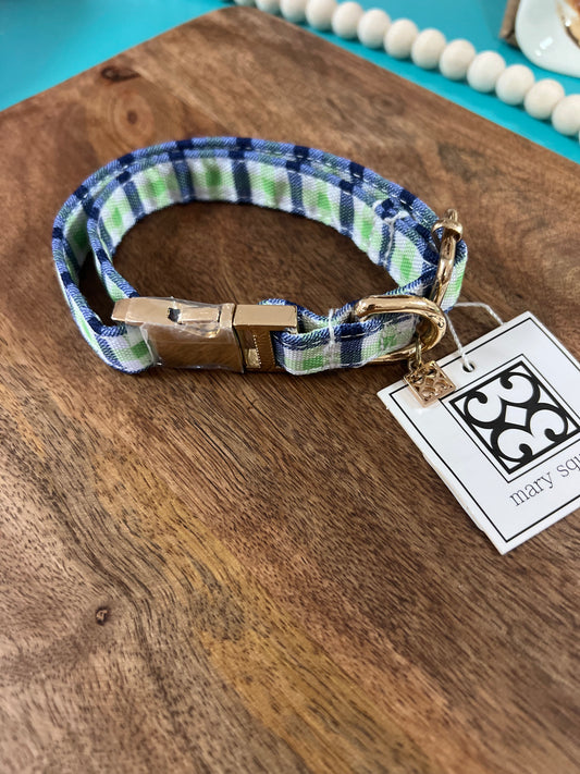 MS Green Stripe Dog Collar