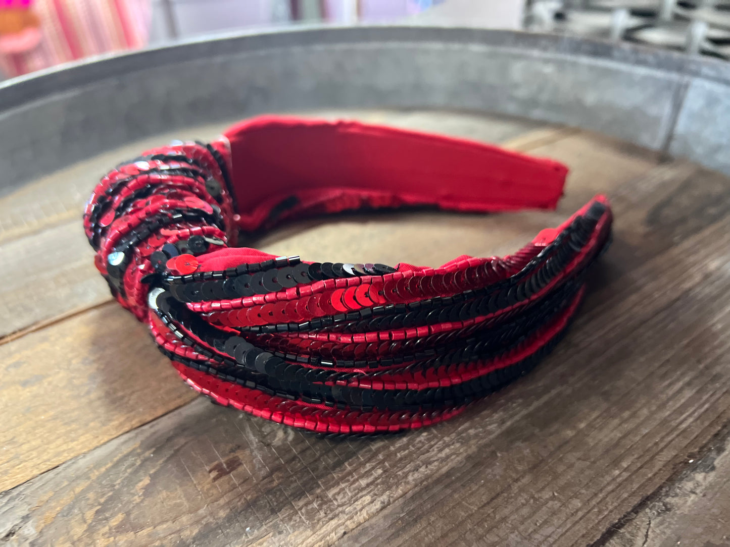 GS Headband - Red/Black Sequins