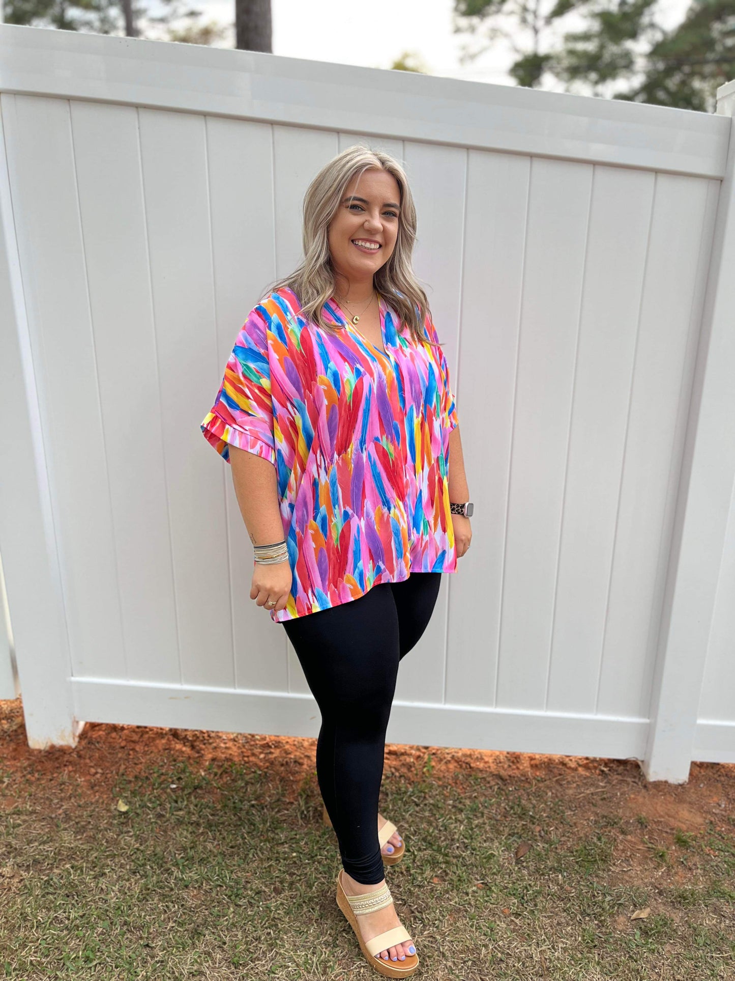 Jodifl Plus Feather Dolman Top