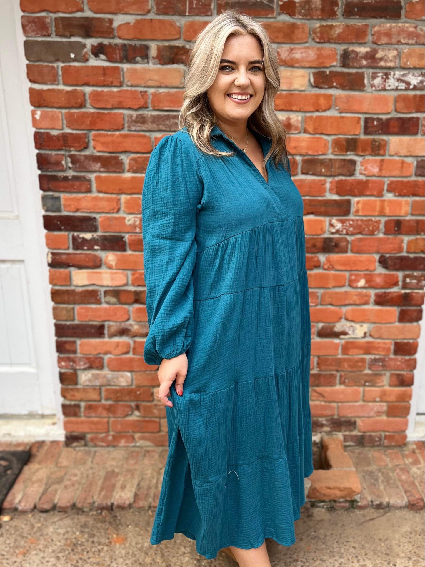 Umgee Plus Gauze Midi - Teal