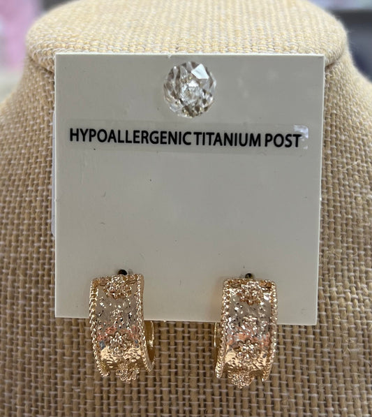 GS 20mm Textured Design Hoops