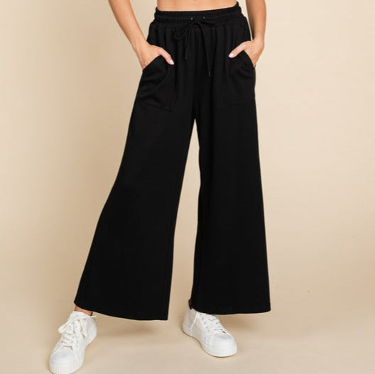 Jodifl Textured Drawstring Pants - Black