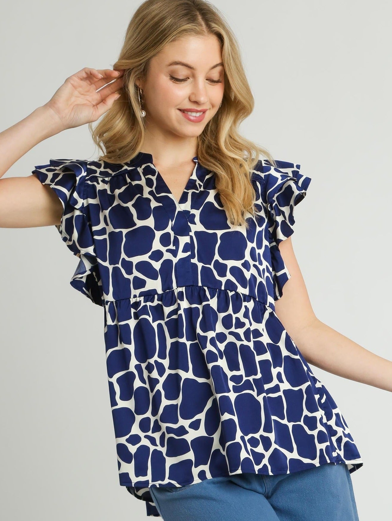 Umgee Silky Giraffe Tiered Top (S-2XL)