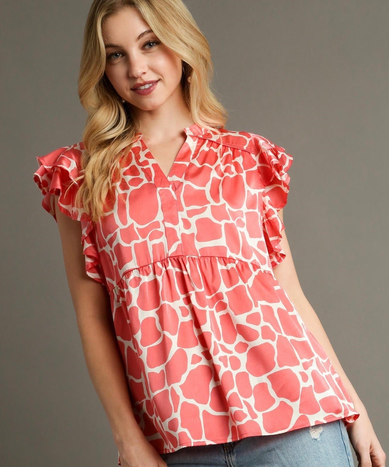 Umgee Silky Giraffe Tiered Top (S-2XL)