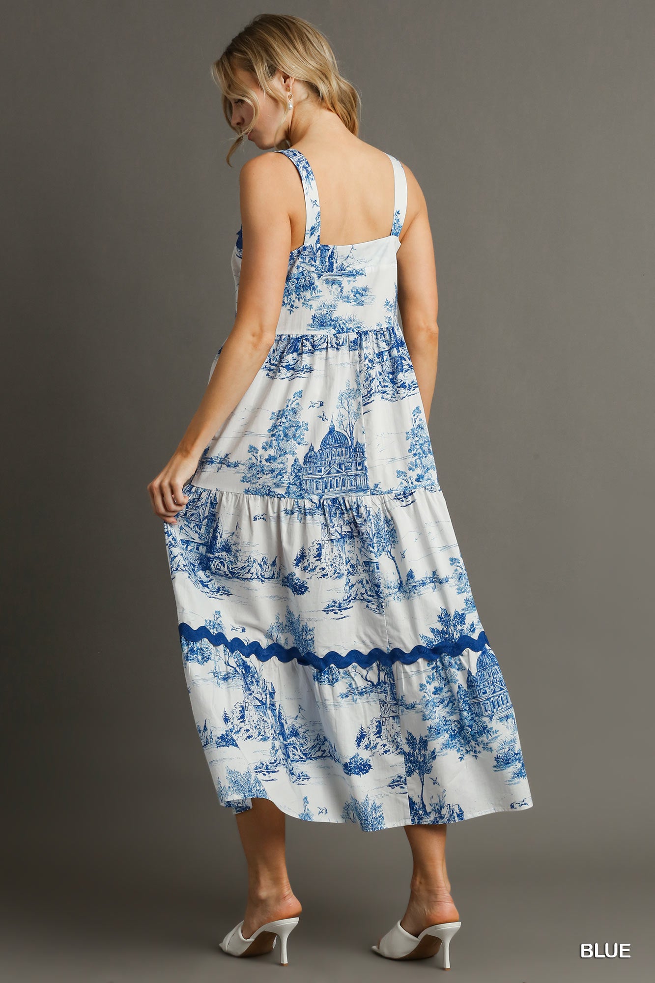 Umgee Toile Ric Rac Midi - Blue/White