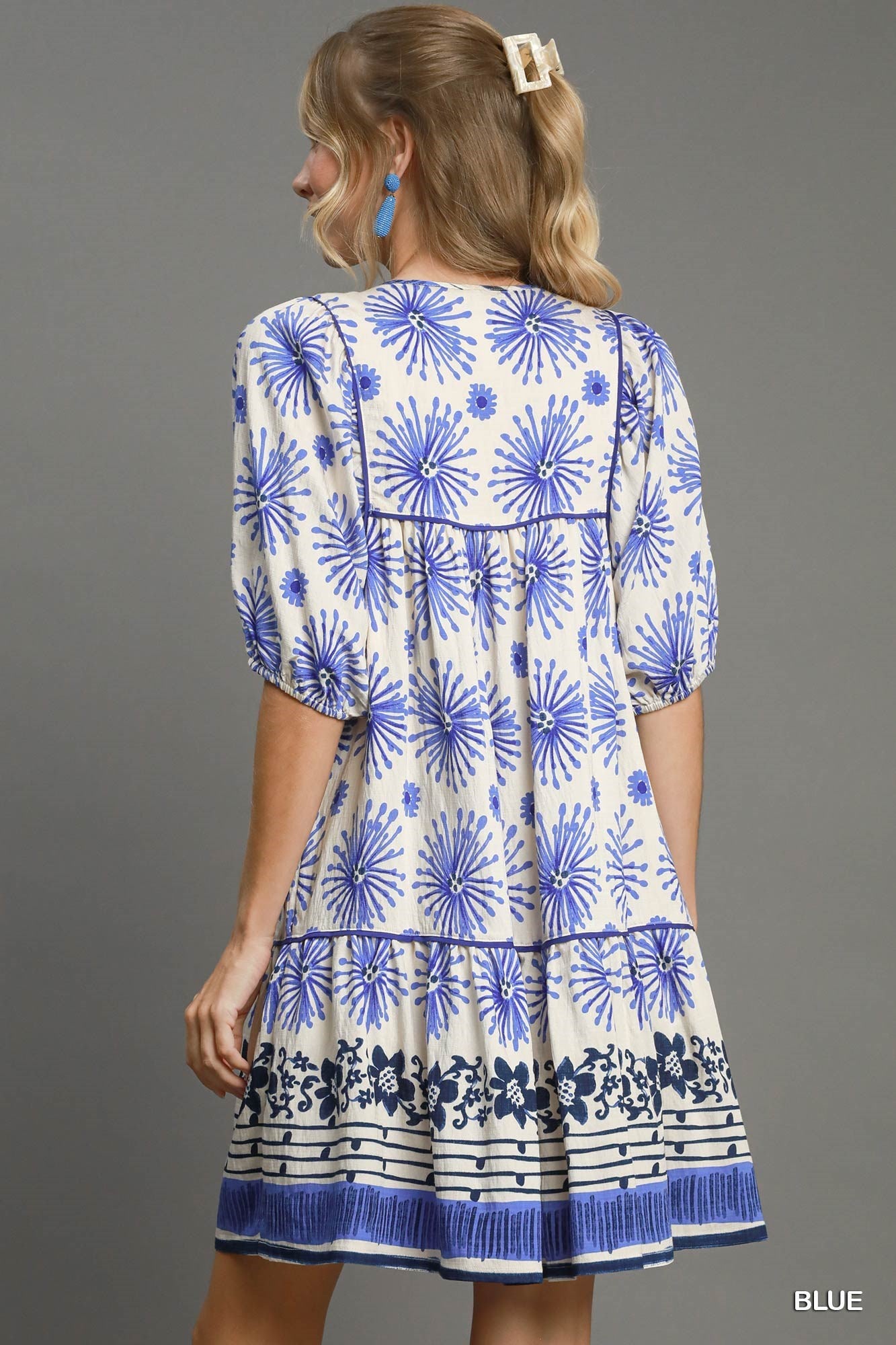 Umgee Mixed Border Print Dress