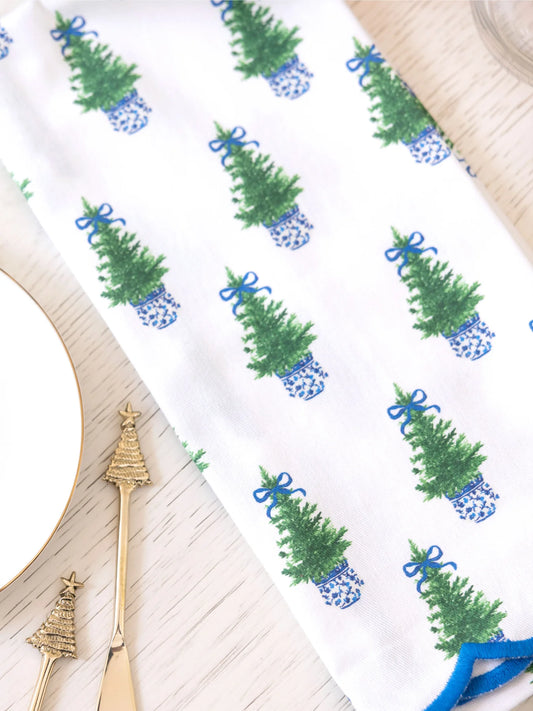 MS Tea Towel Fancy & Festive Tree Print