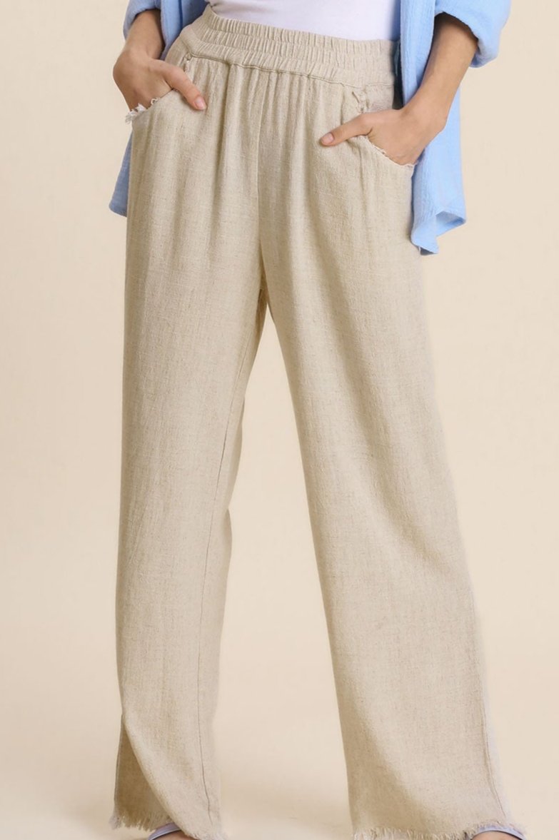 Umgee Linen Wide Leg Pants