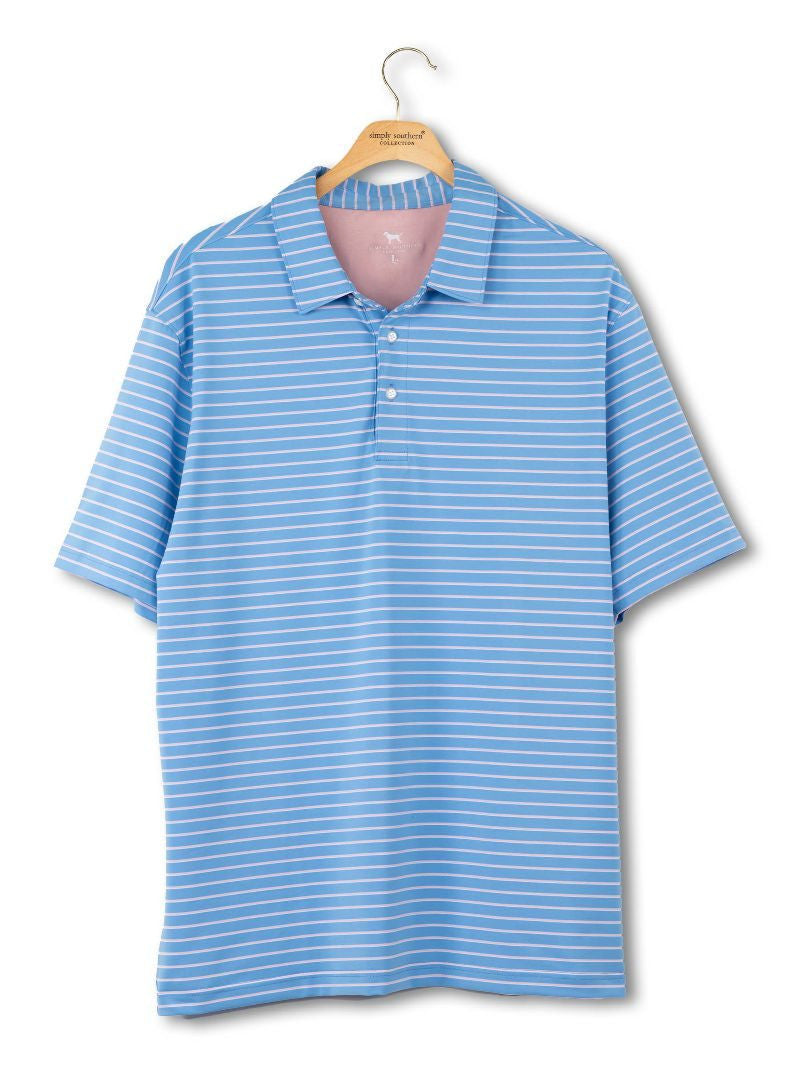 Simply Southern Men's Polo - Blue Striped