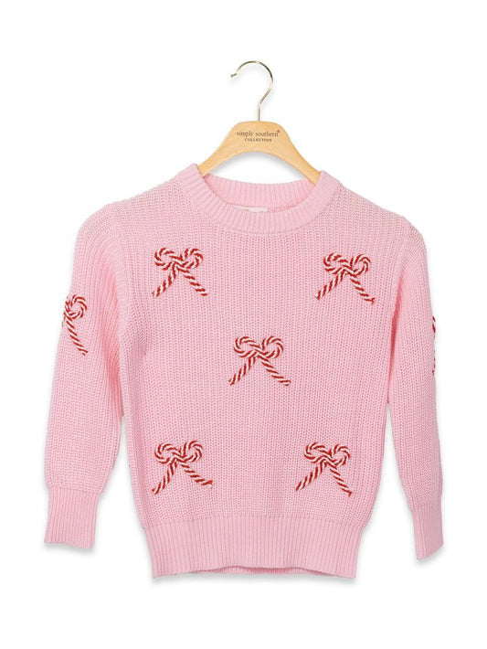 Simply Southern Youth Candy Cane Sweater