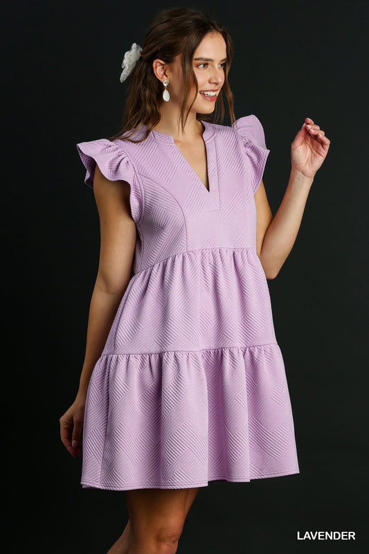 Umgee Textured Dress - Lavender