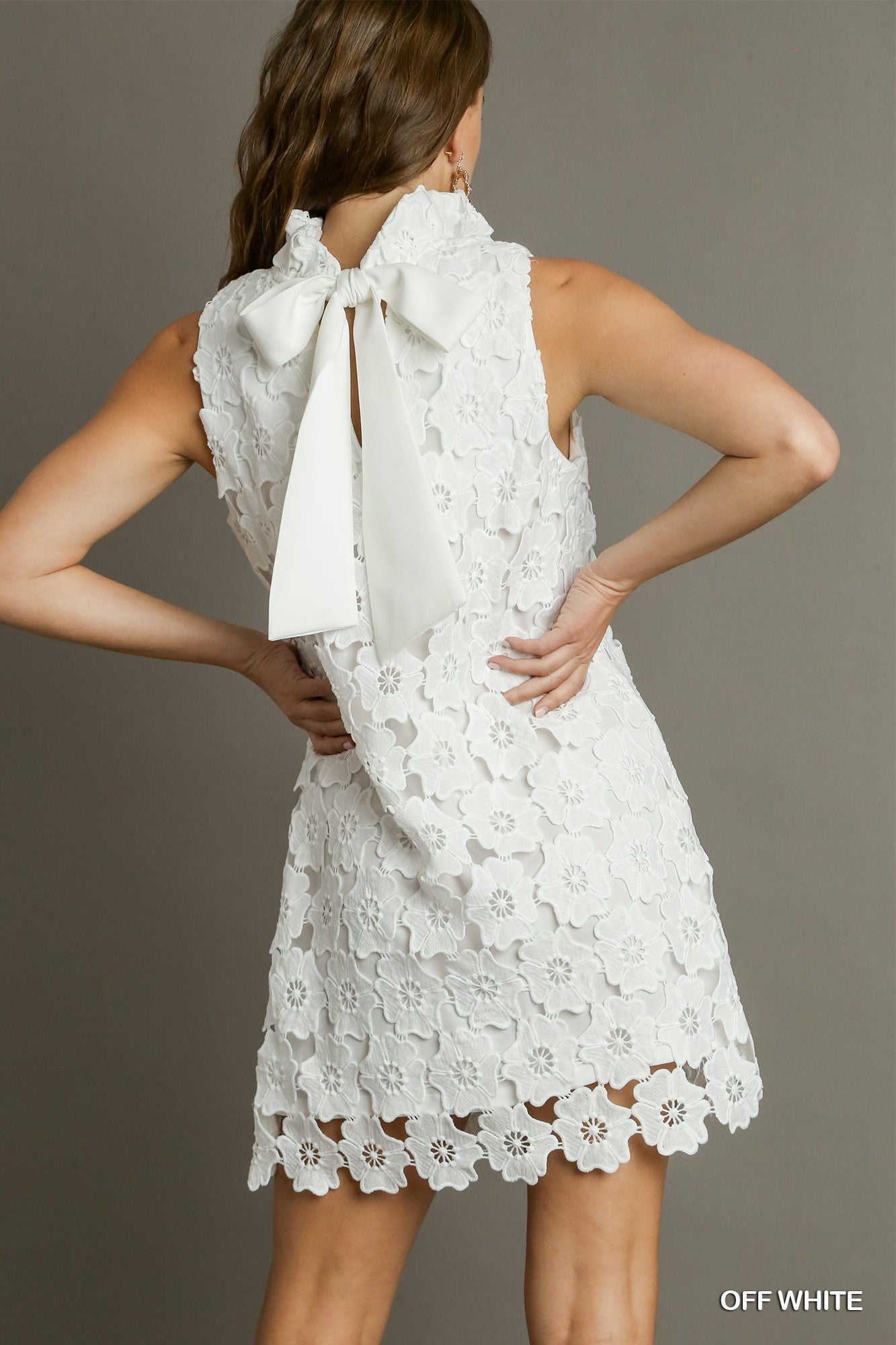 Umgee Crotchet Flowers Tie Dress