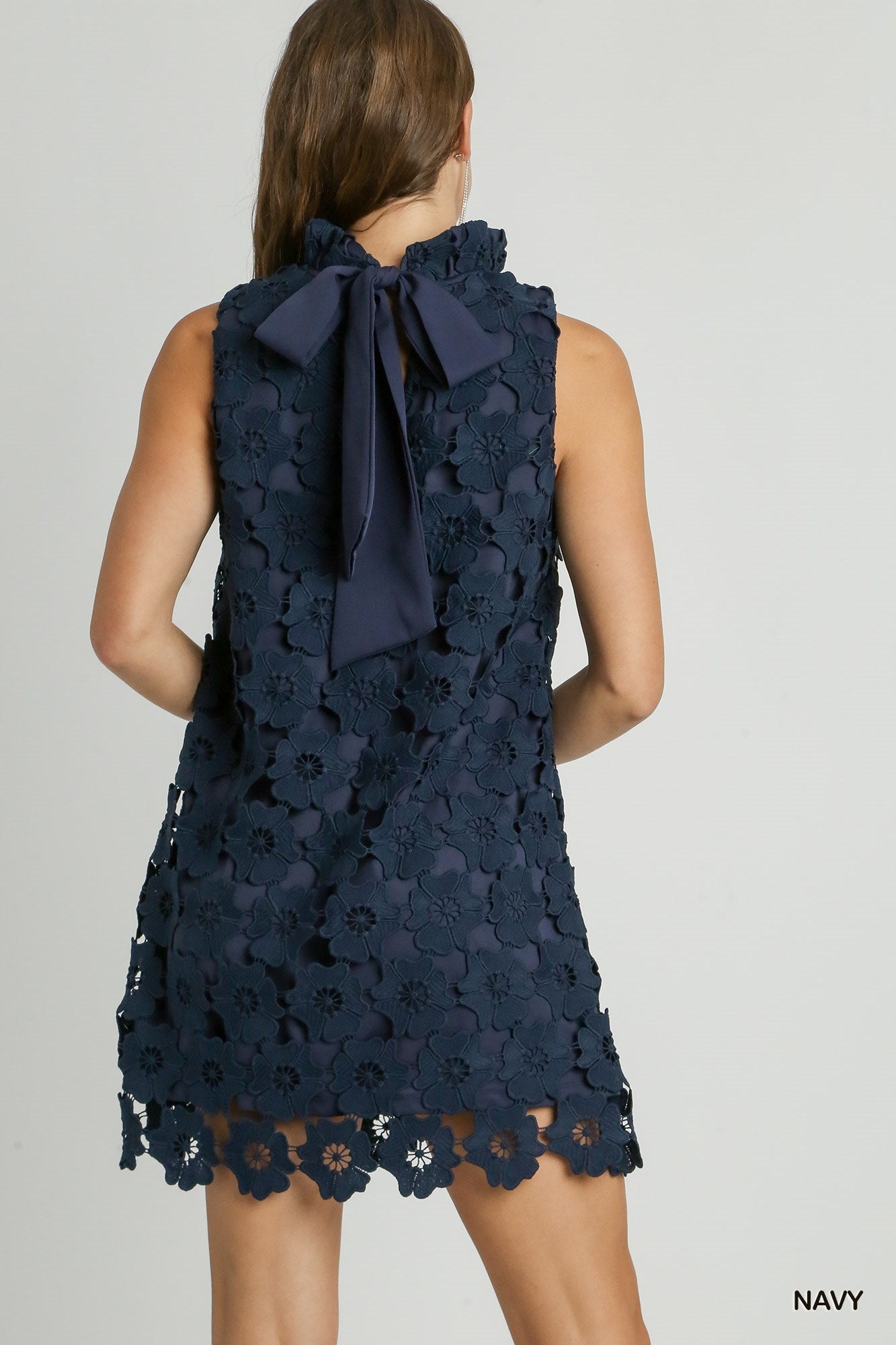 Umgee Crotchet Flowers Tie Dress