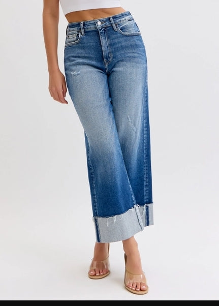 Cello Wide Leg Crops with Cuff