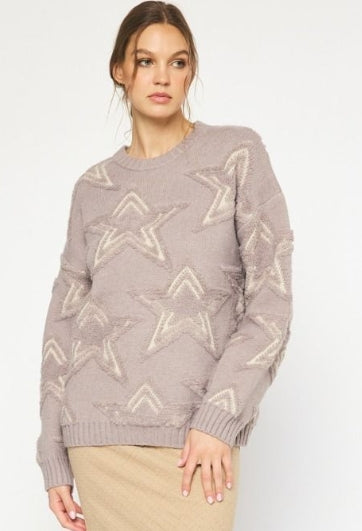 BF Entro Star Print Chenille Sweater