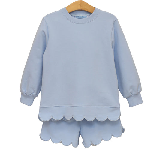 Trotter Street Sophia Scalloped Set- Light Blue