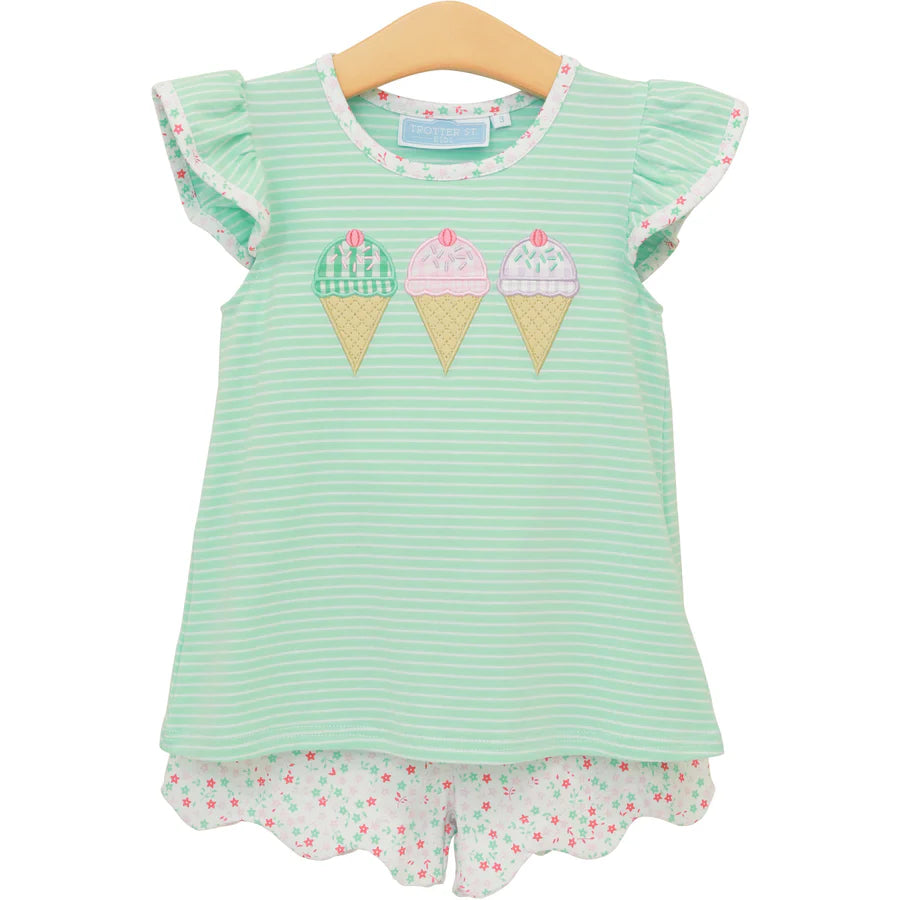 Trotter Street Triple Scoop Flutter Short Set