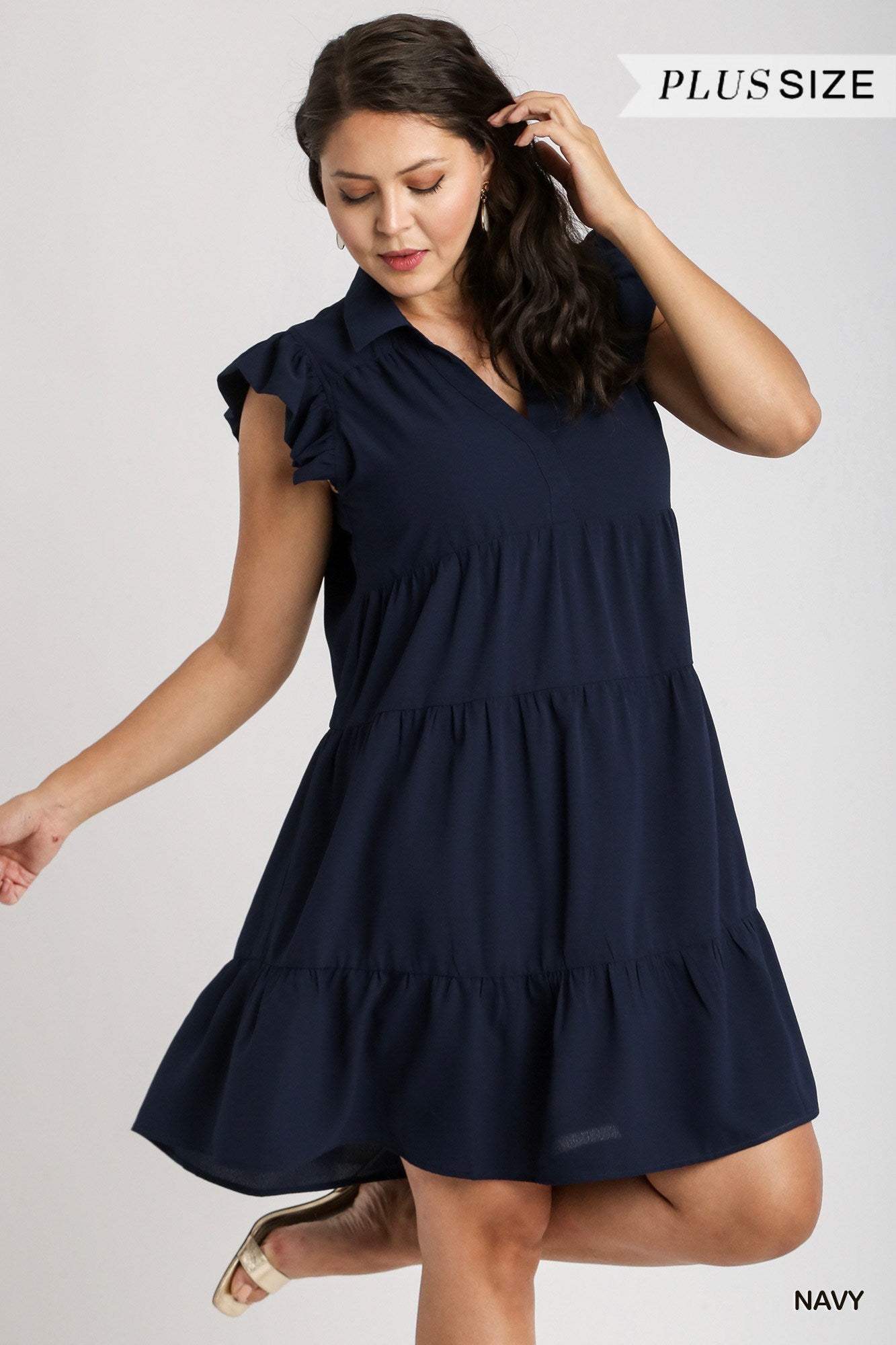 Umgee Plus Tiered Babydoll Dress