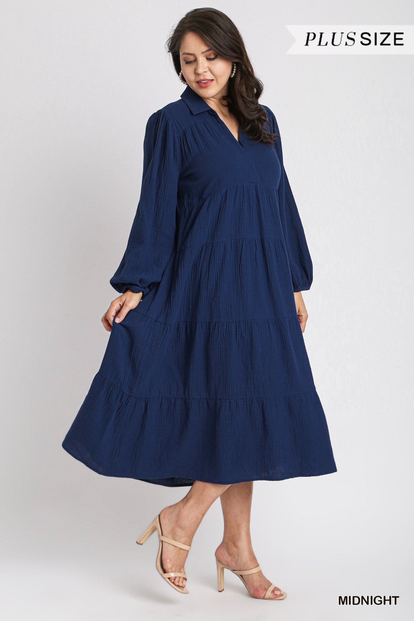 Umgee Plus Gauze Midi - Midnight Navy