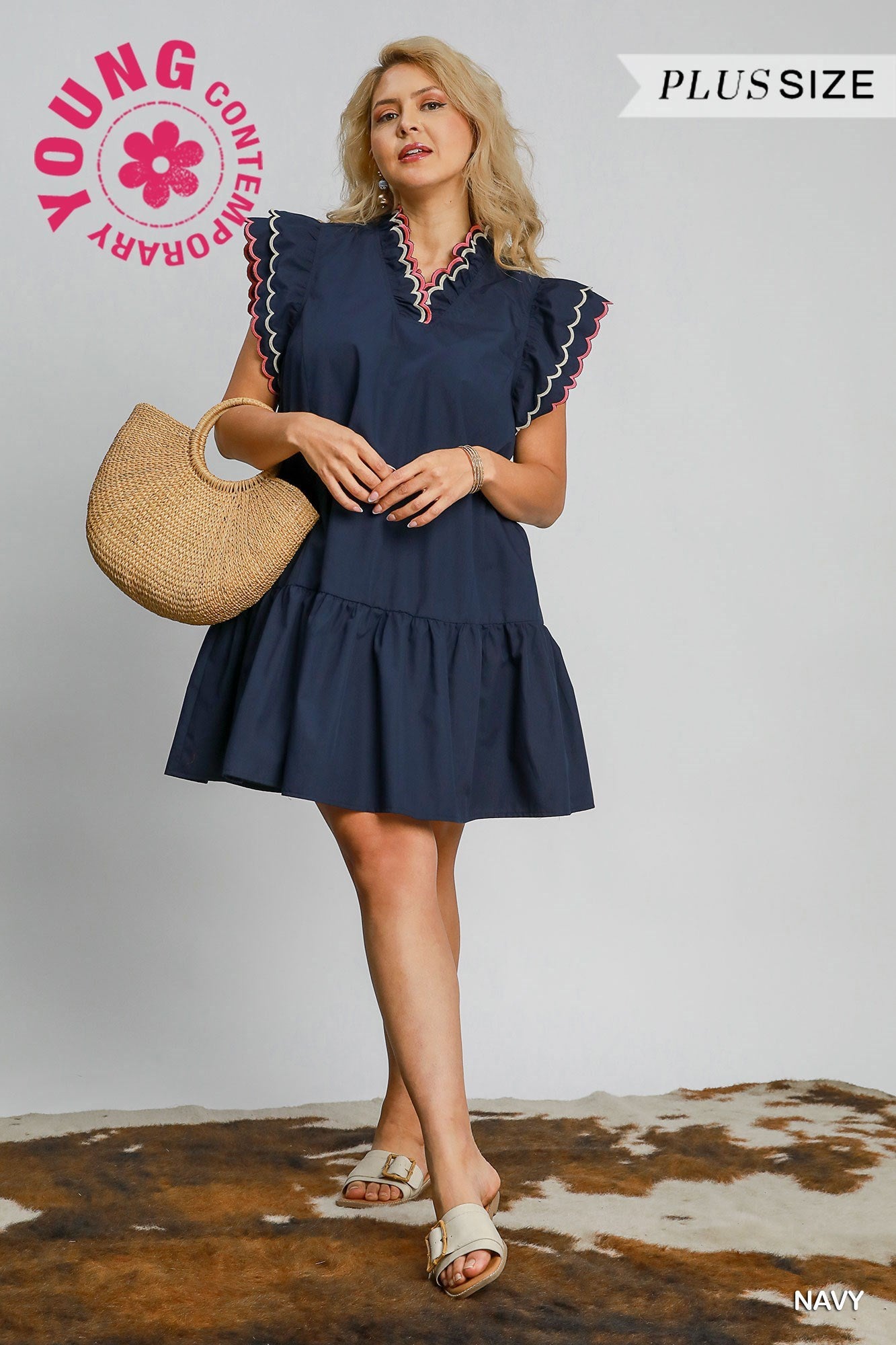 Umgee Scallop Hem Dress