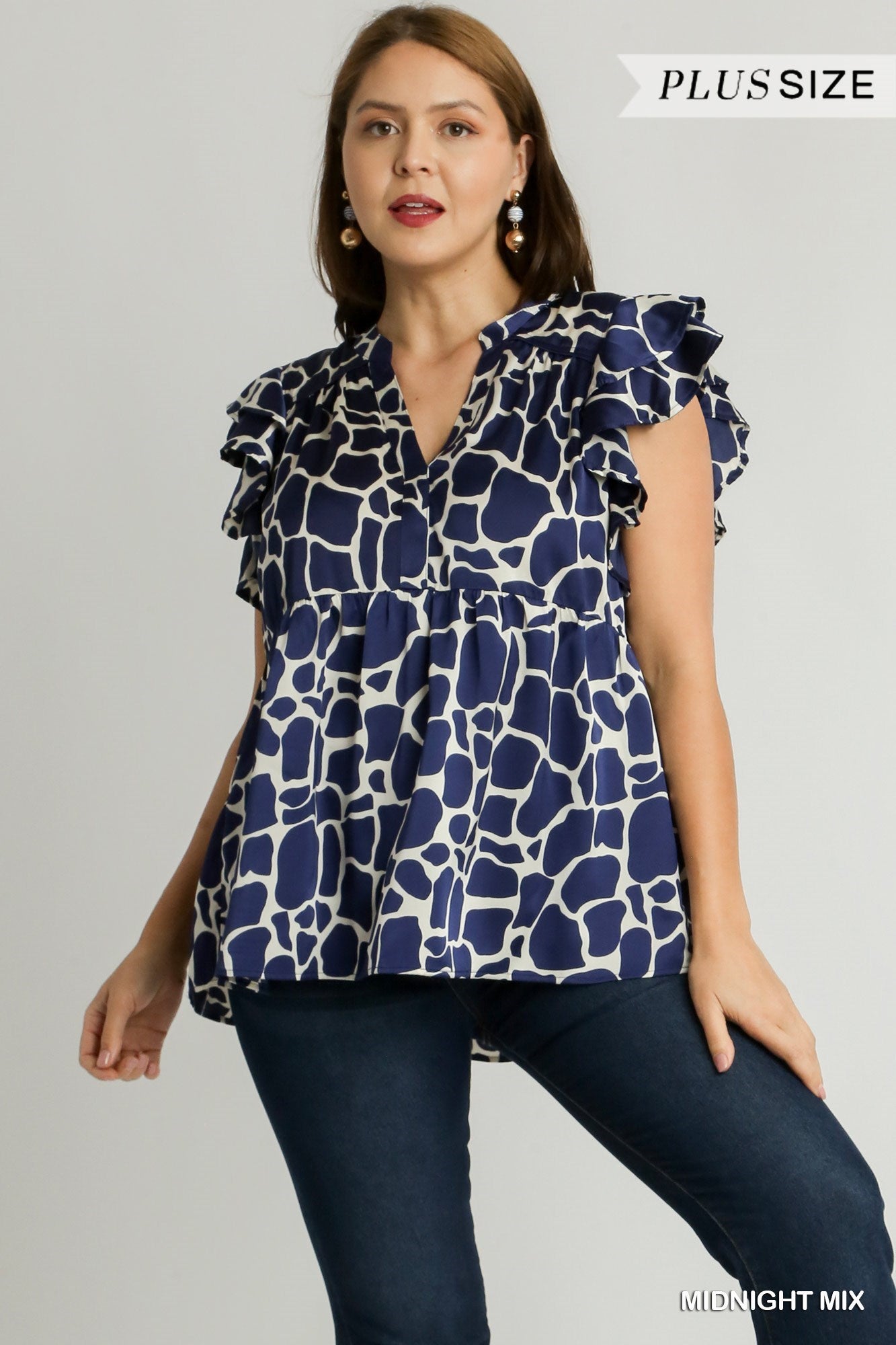 Umgee Silky Giraffe Tiered Top (S-2XL)