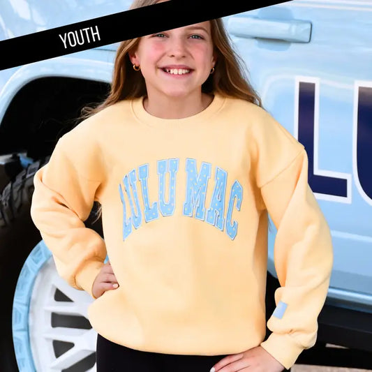 LULU MAC Youth Butter Sweatshirt with Blue Polka Dots