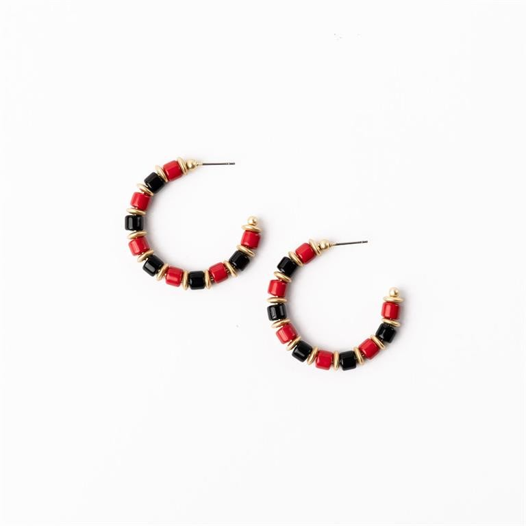 MM Red & Black Earrings - Cara