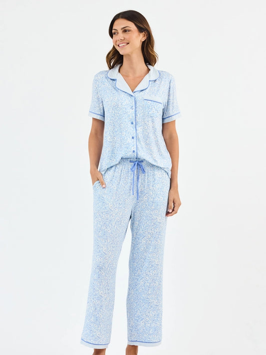 Mary Square Charlotte PJ Set - Blue Stripe