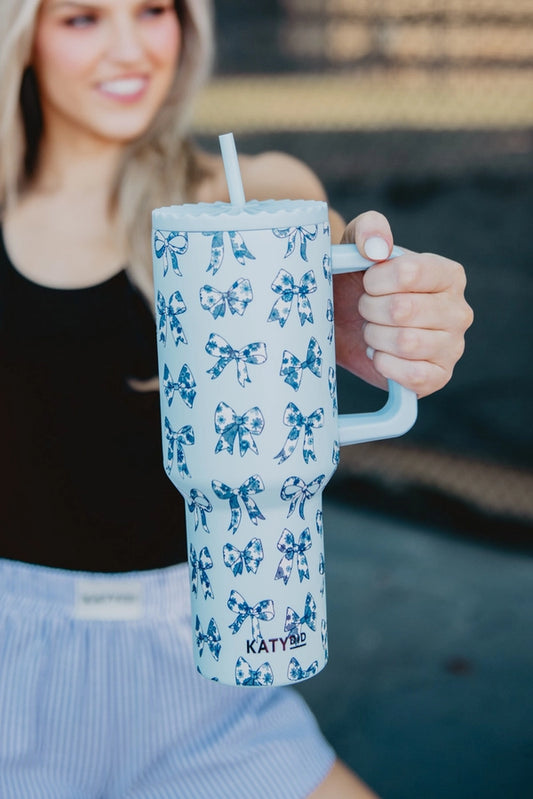 Katydid Chinoiserie Coquette Bows 38 oz Tumbler