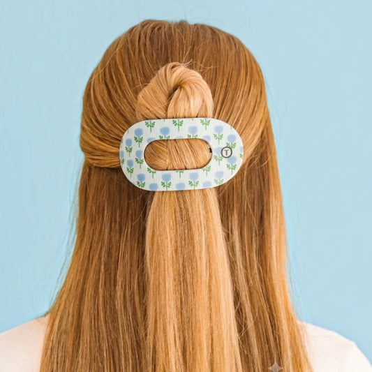 Teleties Blue Marigold Flat Round Clip
