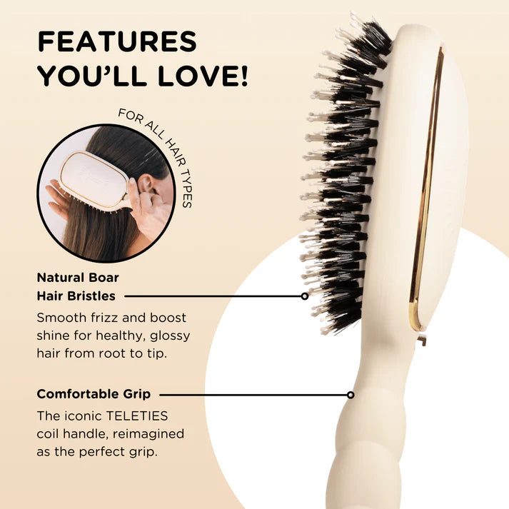 Teleties Boar Bristle Hair Brush