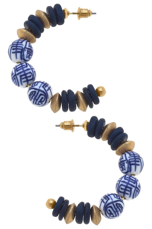 Canvas Britt Hoops