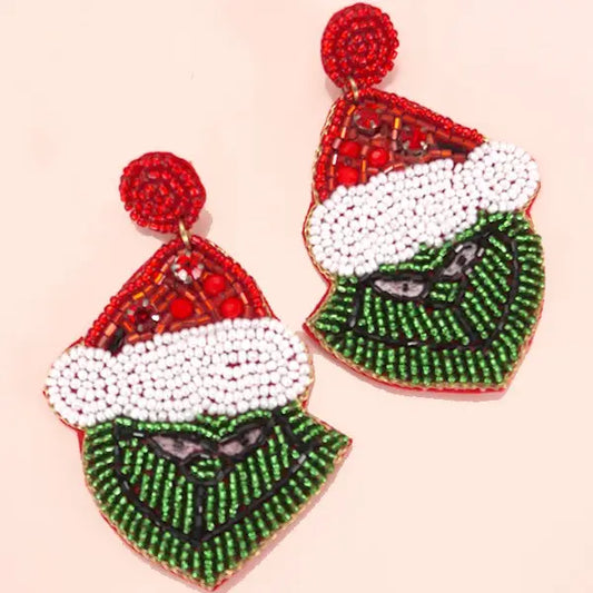 Josslyn Grinch Beaded Earrings