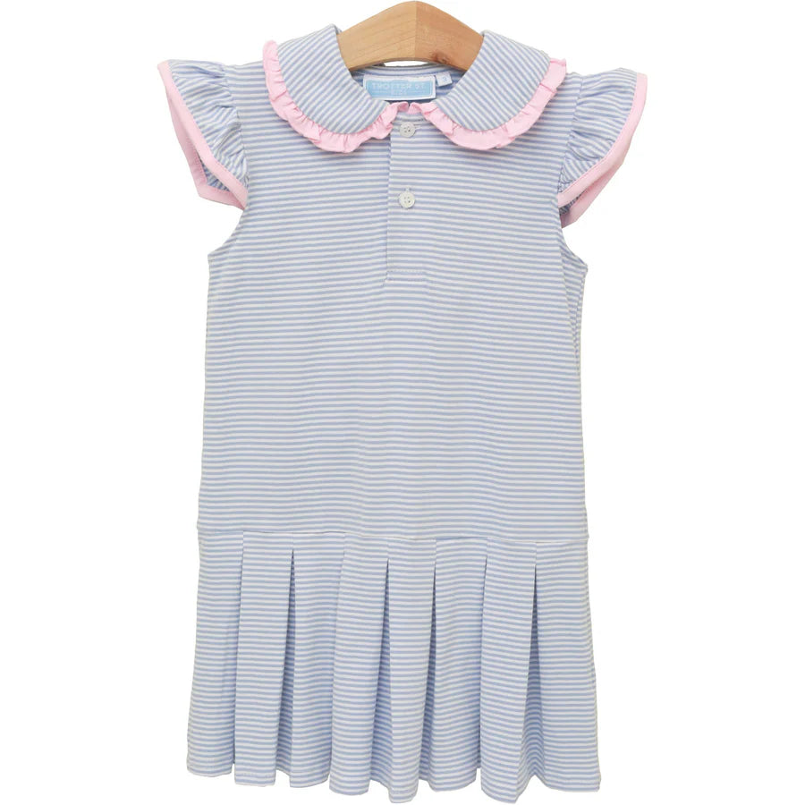 Trotter Street Camilla Dress - Dusty Blue/Pink