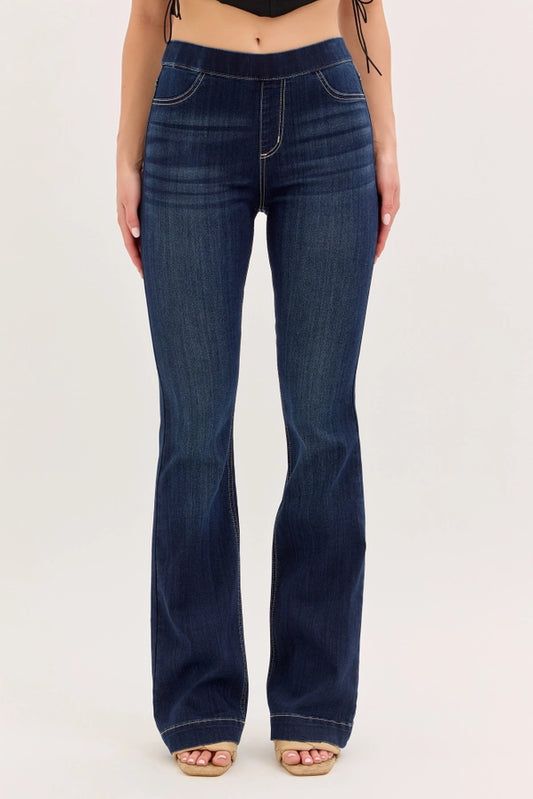 Cello High Rise Dark Pull On Flare Jegging AB37211DK