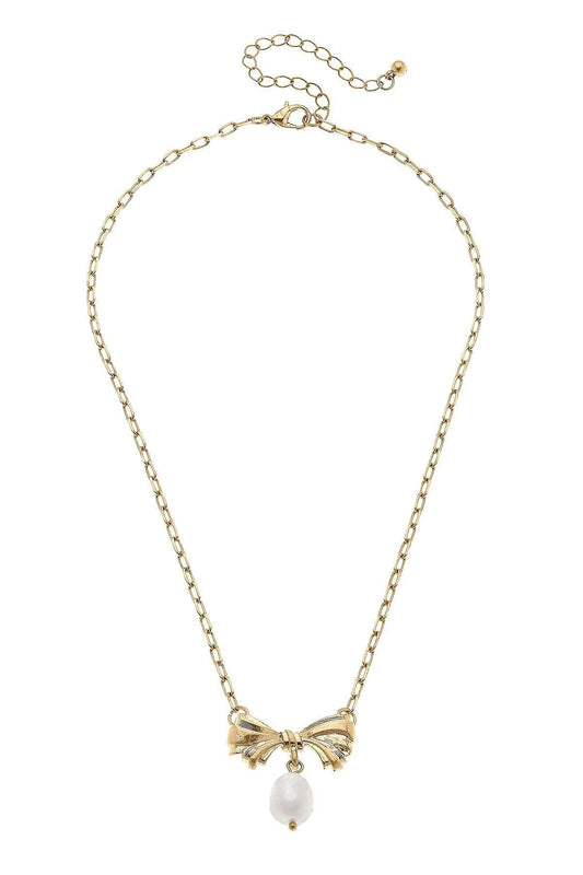 Canvas Cici Bow Pendant Necklace