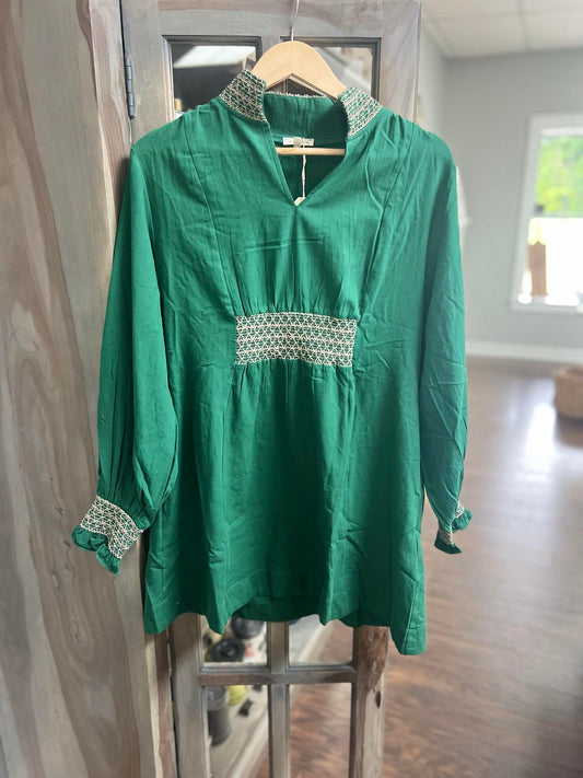 Jodifl Smock Detail LS Shift Dress