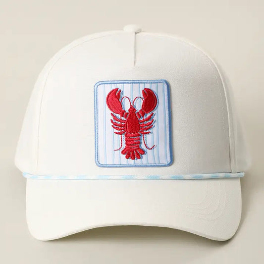 Lobster Embroidered Rope Hat
