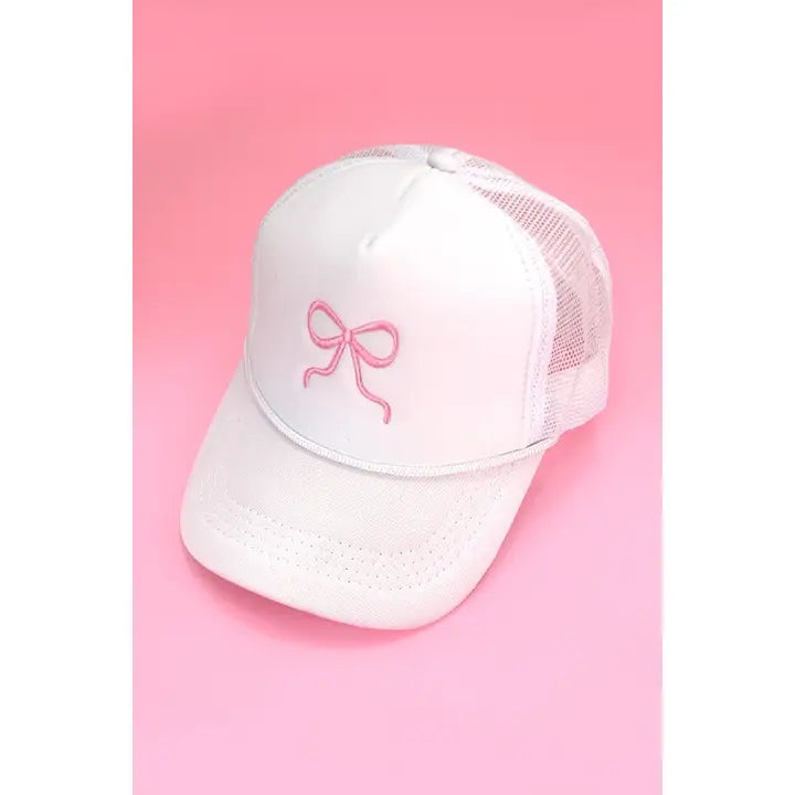 Josslyn Embroidered Bow Trucker Hats