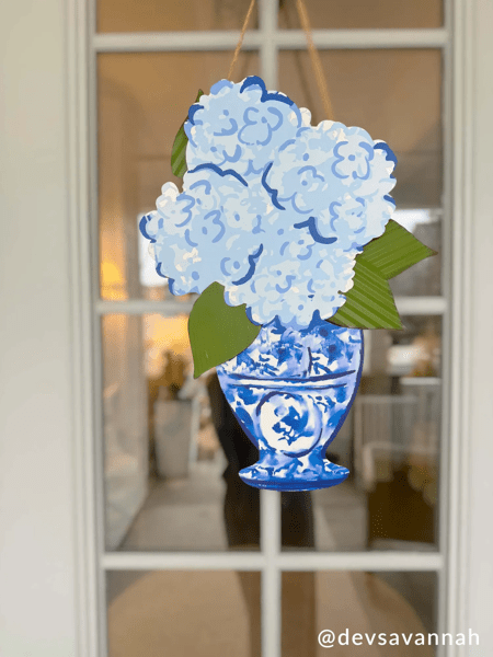 Mudpie Hydrangea Tin Door Hanger