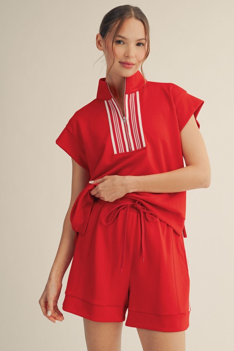Jodifl Red 2-Pc Striped Set