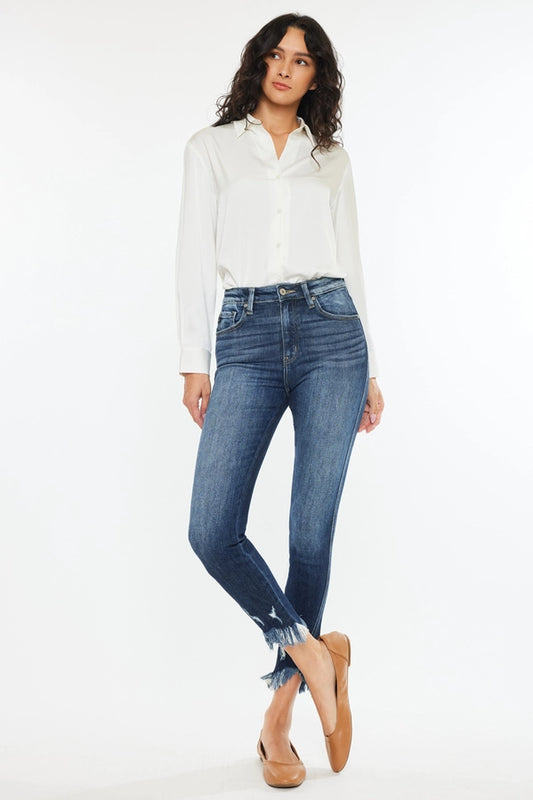 Kancan High Rise Frayed Hem Ankle Skinny KC9261FD