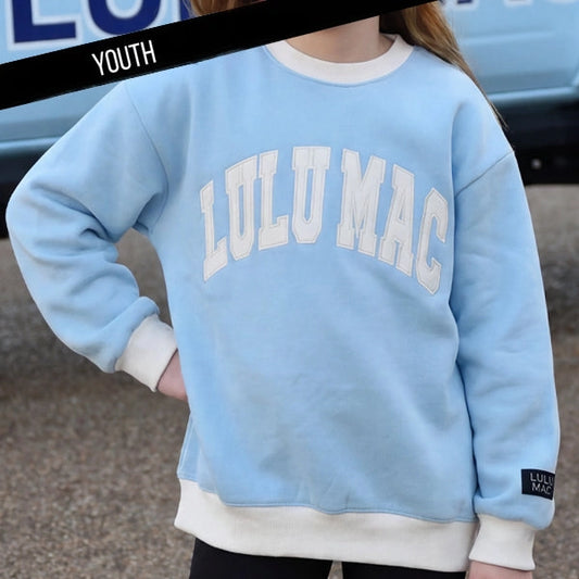 LULU MAC Lt. Blue/White Colorblock Sweatshirt