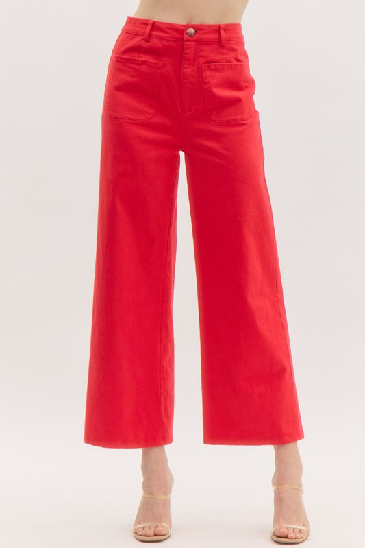 Entro Pocket Detail Wide Leg Pants