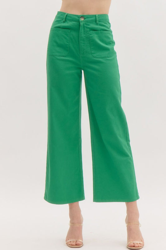 Entro Wide Leg Patch Pocket Pants