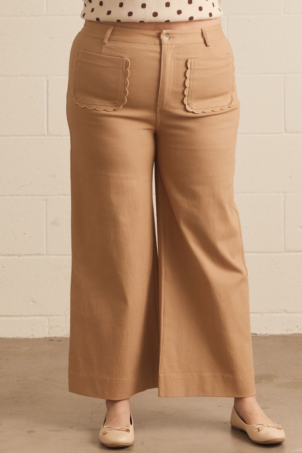 Entro Plus Solid Pants with Scallops